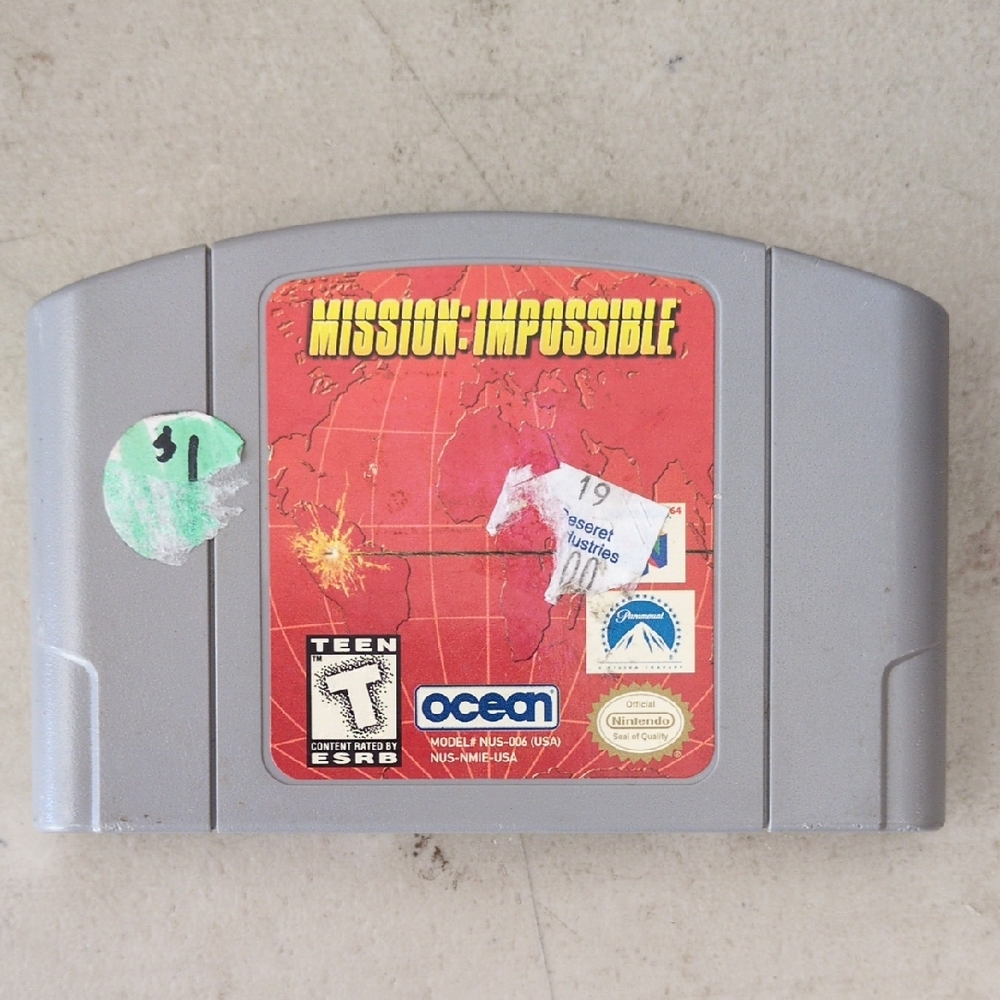 Nintendo 64 Mission: Impossible Video Game Cartridge